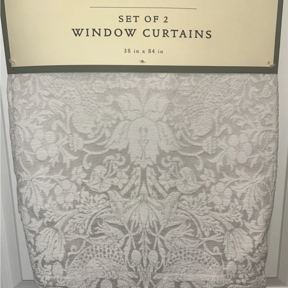 William Morris & Co. Window Curtains Panels Set Pair 38 X 84” Strawberry Thief